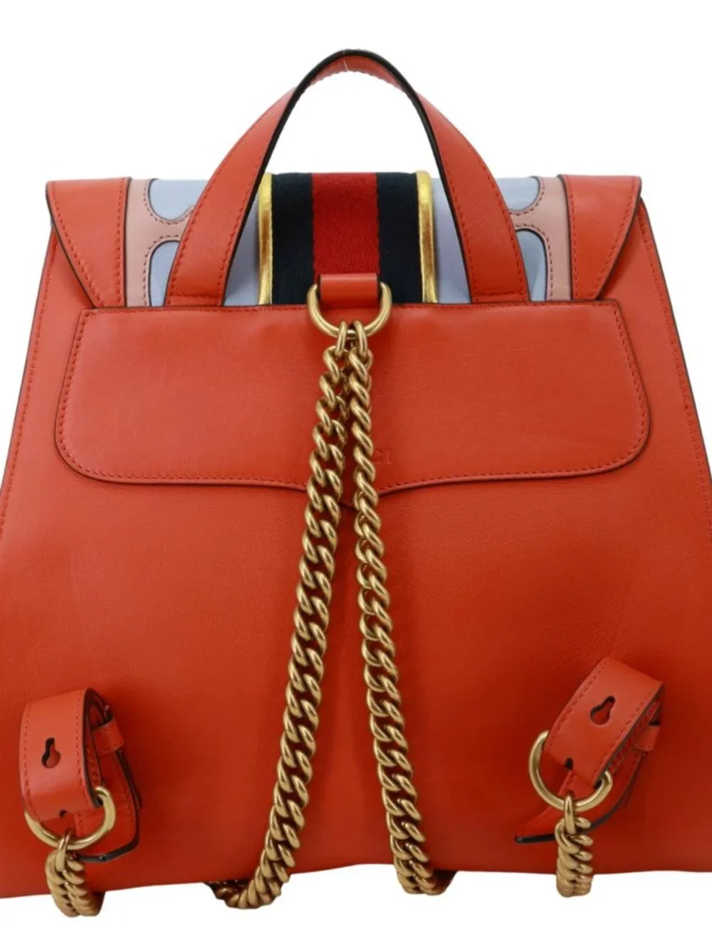 Gucci  Web Heart GG Marmont Leather Backpack Orange 432265